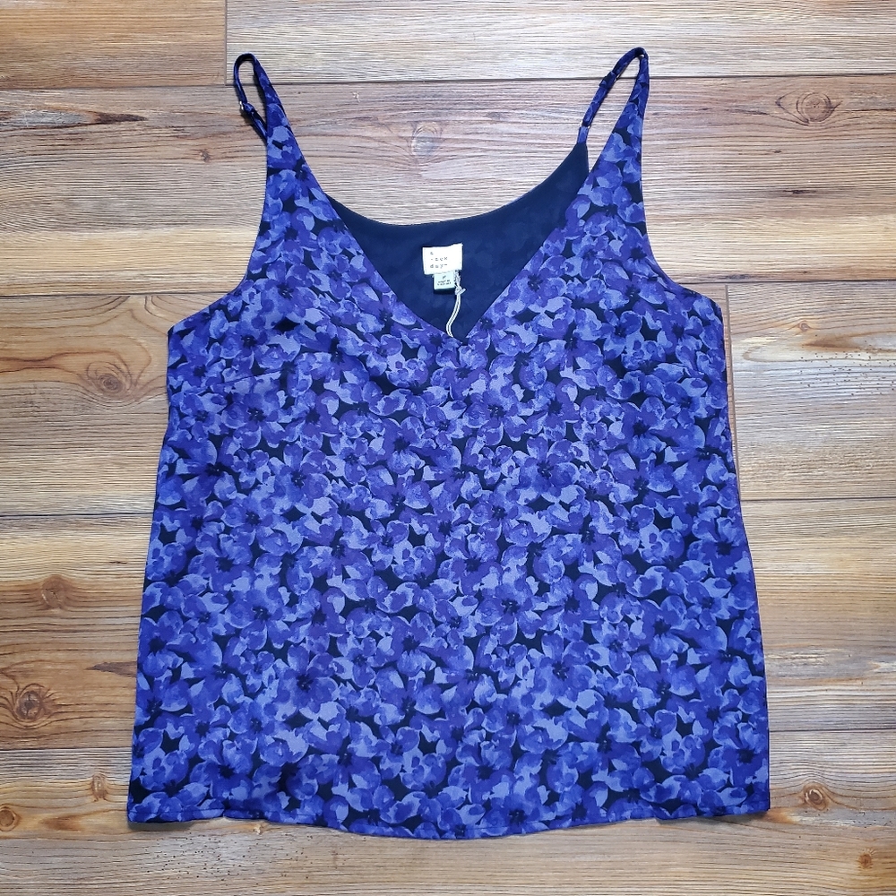 a new day Purple Floral V-Neck Camisole
